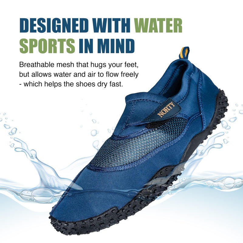 NORTY Men's Water Shoes Size 15, Quick-Dry Aqua Socks for Beach, Kayaking & Pool, Swimming Shoes Non-Slip Grip & Comfortable Fit, Black - Image 2